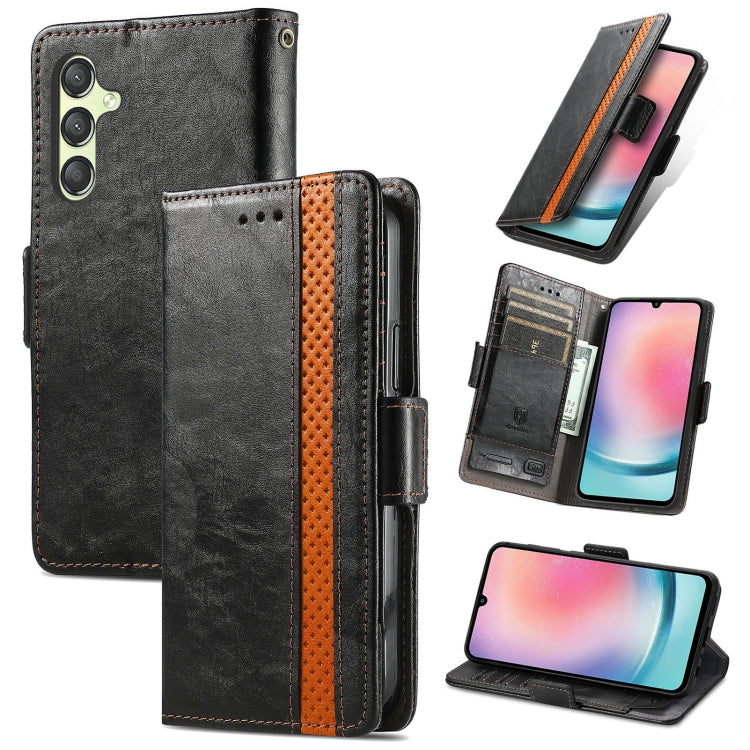CaseNeo Splicing Dual Magnetic Buckle Leather Phone Case