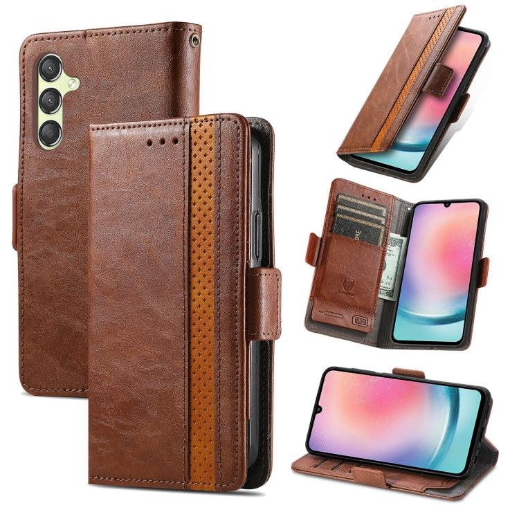 CaseNeo Splicing Dual Magnetic Buckle Leather Phone Case