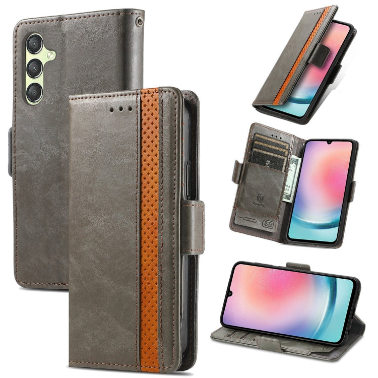 CaseNeo Splicing Dual Magnetic Buckle Leather Phone Case