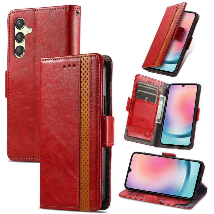CaseNeo Splicing Dual Magnetic Buckle Leather Phone Case