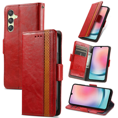 CaseNeo Splicing Dual Magnetic Buckle Leather Phone Case