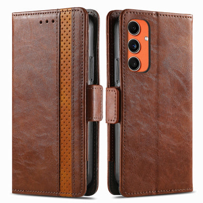 CaseNeo Splicing Dual Magnetic Buckle Leather Phone Case