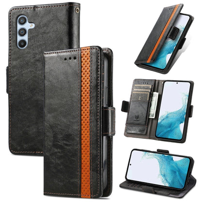 CaseNeo Splicing Dual Magnetic Buckle Leather Phone Case