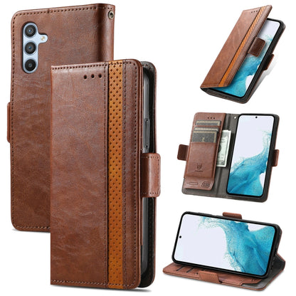 CaseNeo Splicing Dual Magnetic Buckle Leather Phone Case