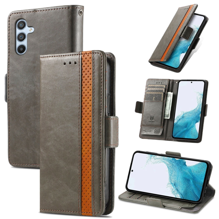 CaseNeo Splicing Dual Magnetic Buckle Leather Phone Case