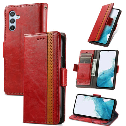 CaseNeo Splicing Dual Magnetic Buckle Leather Phone Case