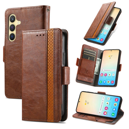 CaseNeo Splicing Dual Magnetic Buckle Leather Phone Case