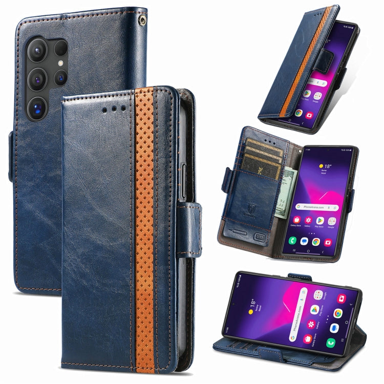 CaseNeo Splicing Dual Magnetic Buckle Leather Phone Case