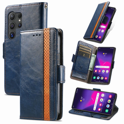 CaseNeo Splicing Dual Magnetic Buckle Leather Phone Case