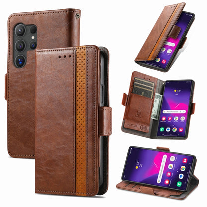 CaseNeo Splicing Dual Magnetic Buckle Leather Phone Case