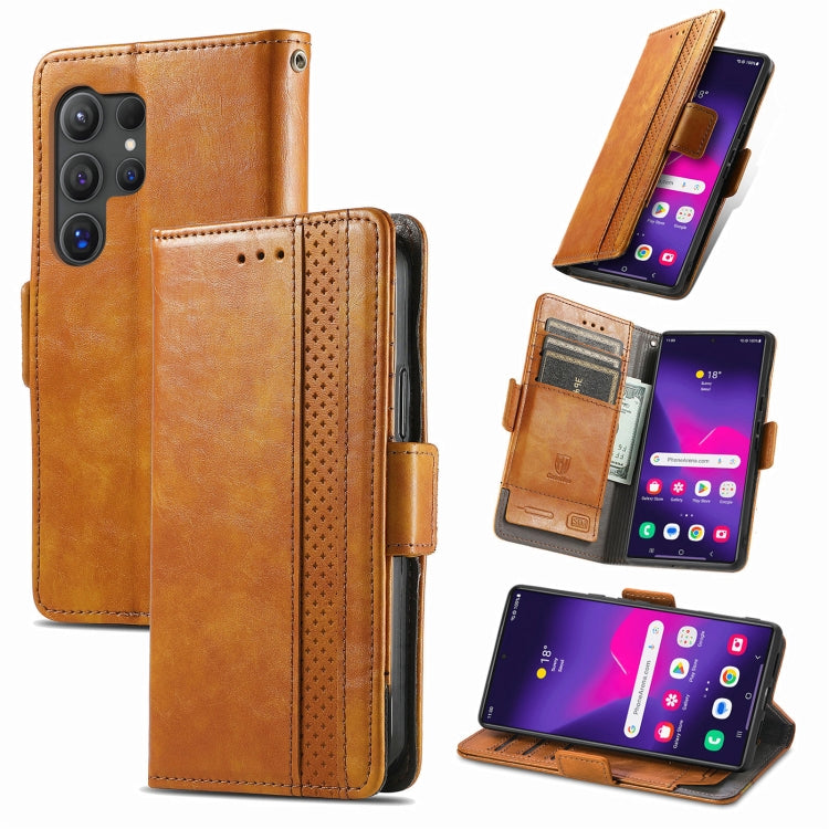 CaseNeo Splicing Dual Magnetic Buckle Leather Phone Case