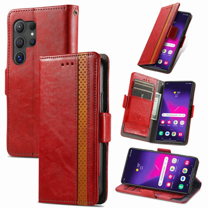 CaseNeo Splicing Dual Magnetic Buckle Leather Phone Case