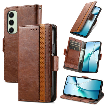 CaseNeo Splicing Dual Magnetic Buckle Leather Phone Case