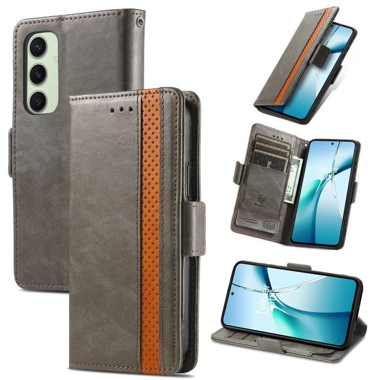 CaseNeo Splicing Dual Magnetic Buckle Leather Phone Case