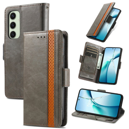 CaseNeo Splicing Dual Magnetic Buckle Leather Phone Case