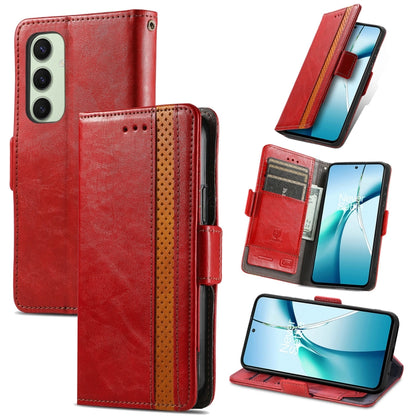CaseNeo Splicing Dual Magnetic Buckle Leather Phone Case