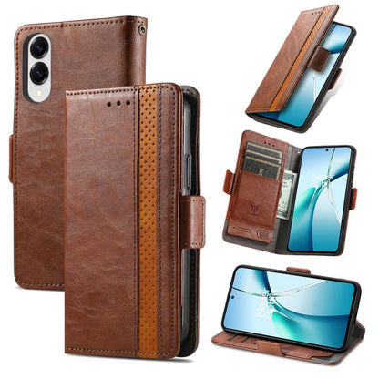 CaseNeo Splicing Dual Magnetic Buckle Leather Phone Case