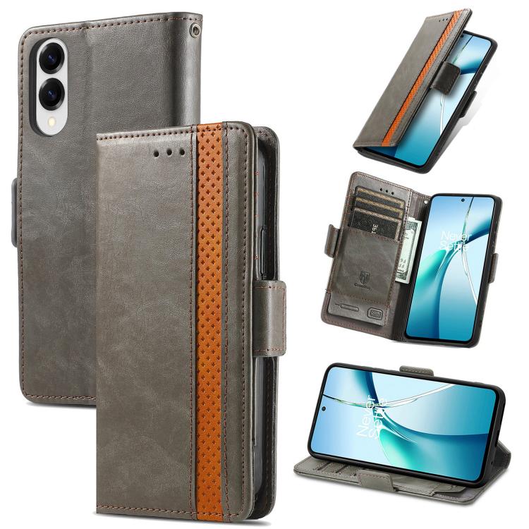 CaseNeo Splicing Dual Magnetic Buckle Leather Phone Case