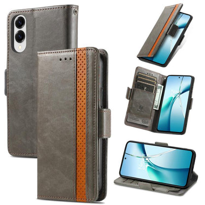 CaseNeo Splicing Dual Magnetic Buckle Leather Phone Case