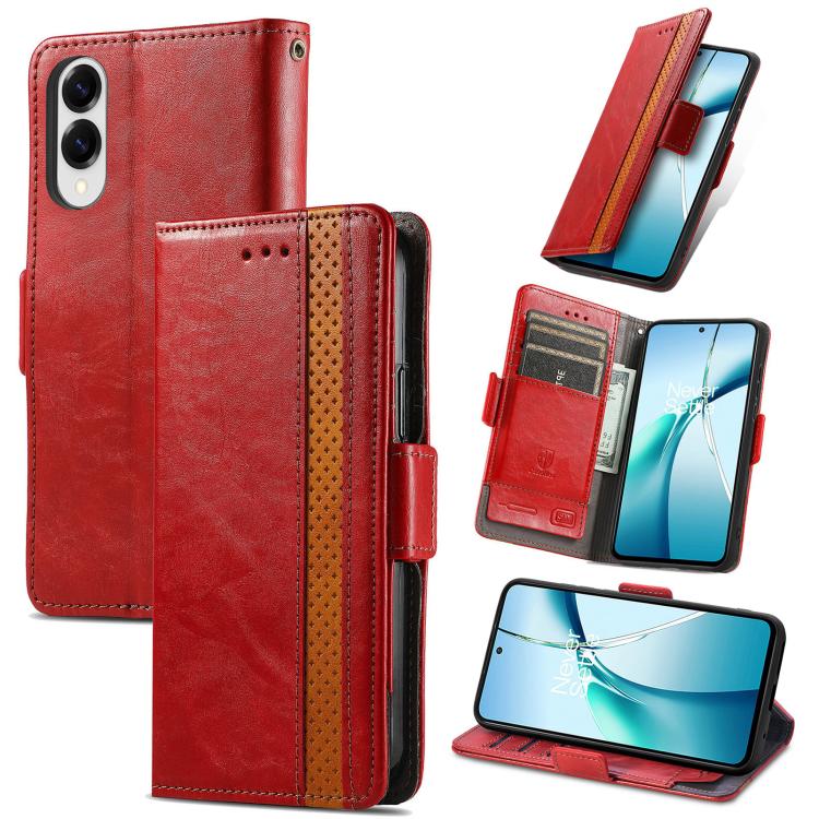 CaseNeo Splicing Dual Magnetic Buckle Leather Phone Case