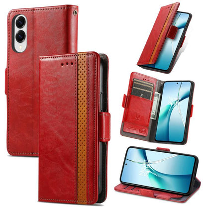 CaseNeo Splicing Dual Magnetic Buckle Leather Phone Case