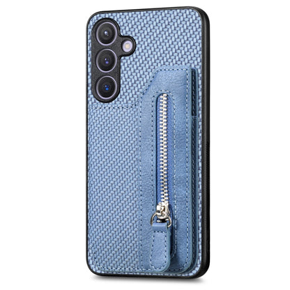 Carbon Fiber Horizontal Flip Zipper Wallet Phone Case, For Samsung Galaxy S25 Edge 5G������������...