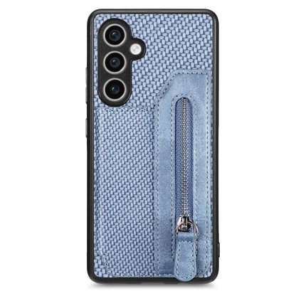 Carbon Fiber Horizontal Flip Zipper Wallet Phone Case, For Samsung Galaxy S25 Edge 5G������������...