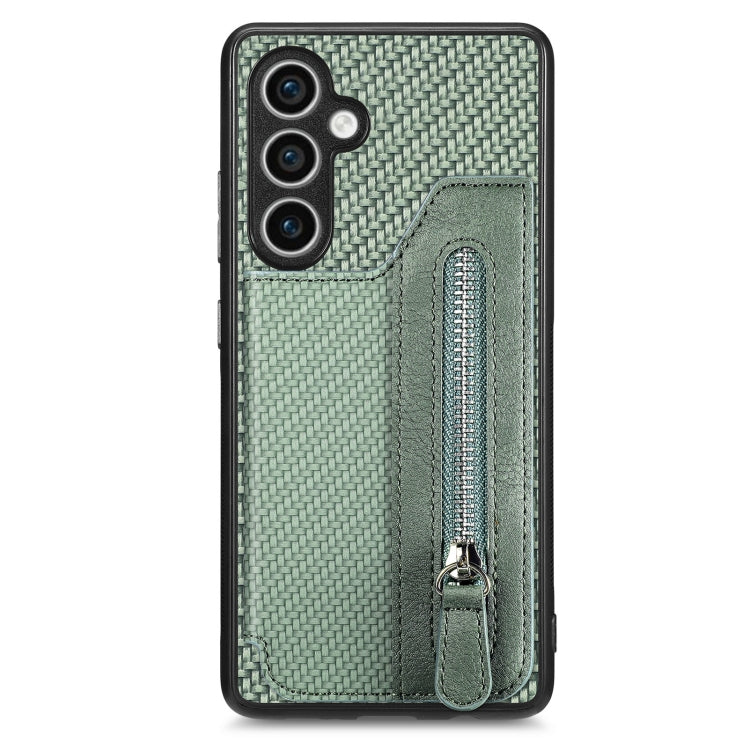 Carbon Fiber Horizontal Flip Zipper Wallet Phone Case, For Samsung Galaxy S25 Edge 5G������������...