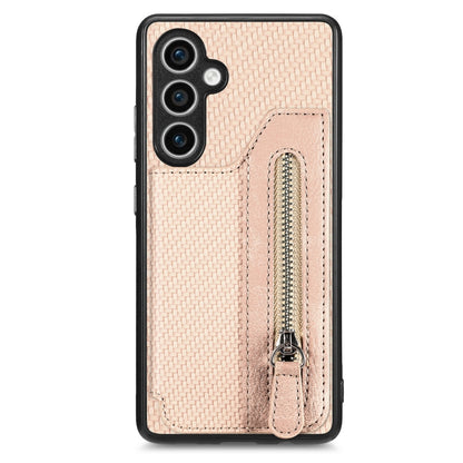 Carbon Fiber Horizontal Flip Zipper Wallet Phone Case, For Samsung Galaxy S25 Edge 5G������������...