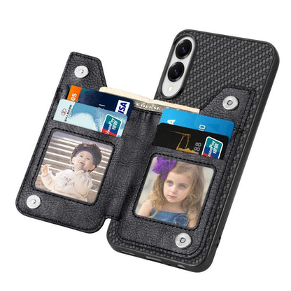 Carbon Fiber Horizontal Flip Zipper Wallet Phone Case, For Samsung Galaxy S25 Edge 5G������������...