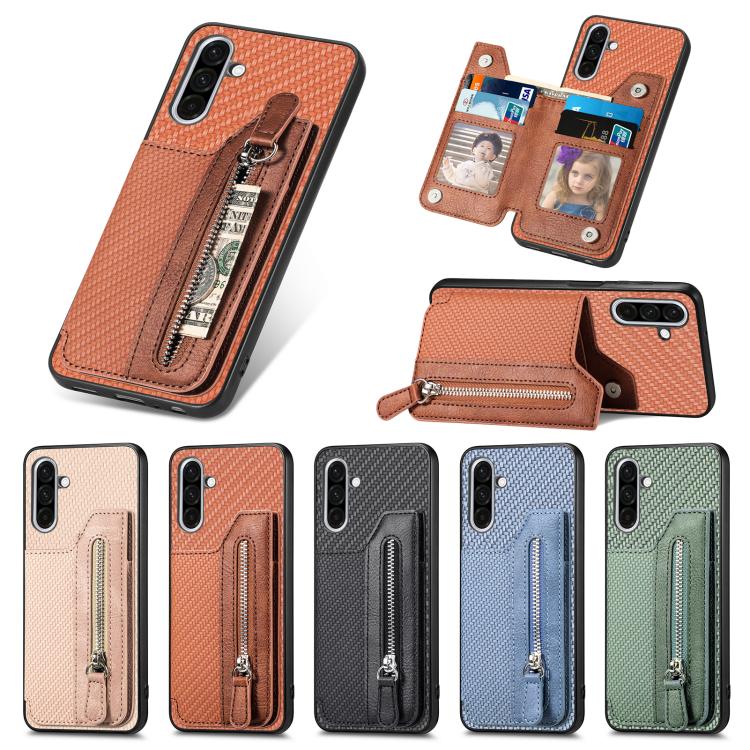 Carbon Fiber Horizontal Flip Zipper Wallet Phone Case, For Samsung Galaxy S25 Edge 5G������������...