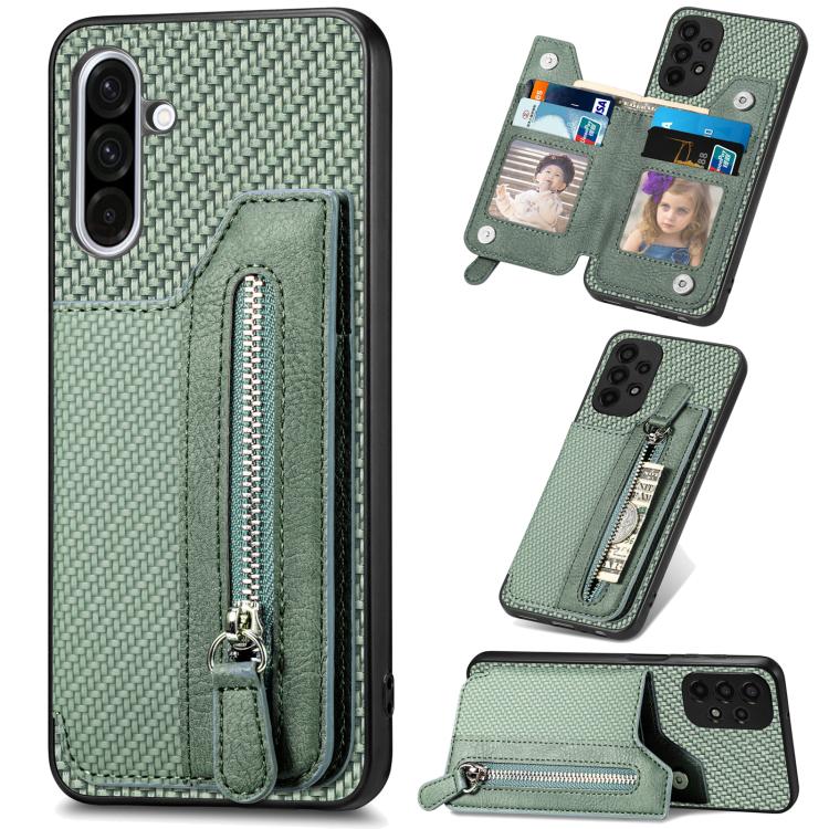 Carbon Fiber Horizontal Flip Zipper Wallet Phone Case, For Samsung Galaxy S25 Edge 5G������������...