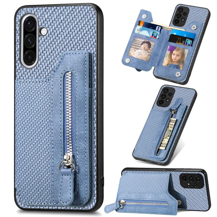 Carbon Fiber Horizontal Flip Zipper Wallet Phone Case, For Samsung Galaxy S25 Edge 5G������������...