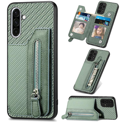 Carbon Fiber Horizontal Flip Zipper Wallet Phone Case, For Samsung Galaxy S25 Edge 5G������������...