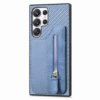 Carbon Fiber Horizontal Flip Zipper Wallet Phone Case, For Samsung Galaxy S25 Edge 5G������������...