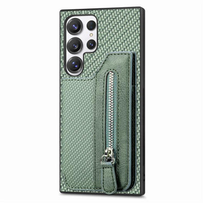 Carbon Fiber Horizontal Flip Zipper Wallet Phone Case, For Samsung Galaxy S25 Edge 5G������������...