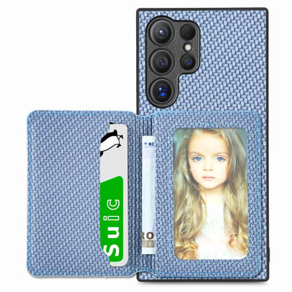 Carbon Fiber Magnetic Card Wallet RFID Blocking Phone Case, For Samsung Galaxy S25 Edge 5G�������...