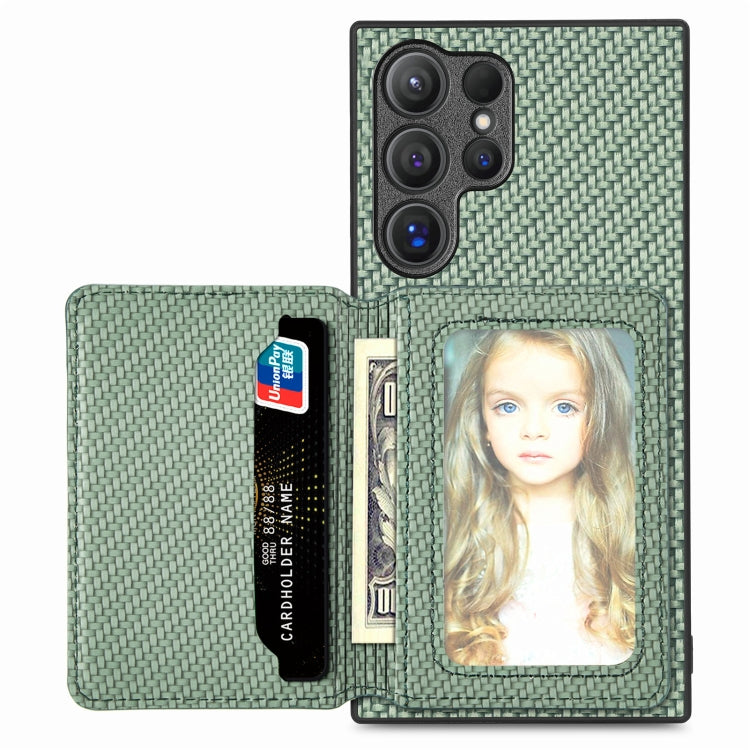 Carbon Fiber Magnetic Card Wallet RFID Blocking Phone Case, For Samsung Galaxy S25 Edge 5G�������...