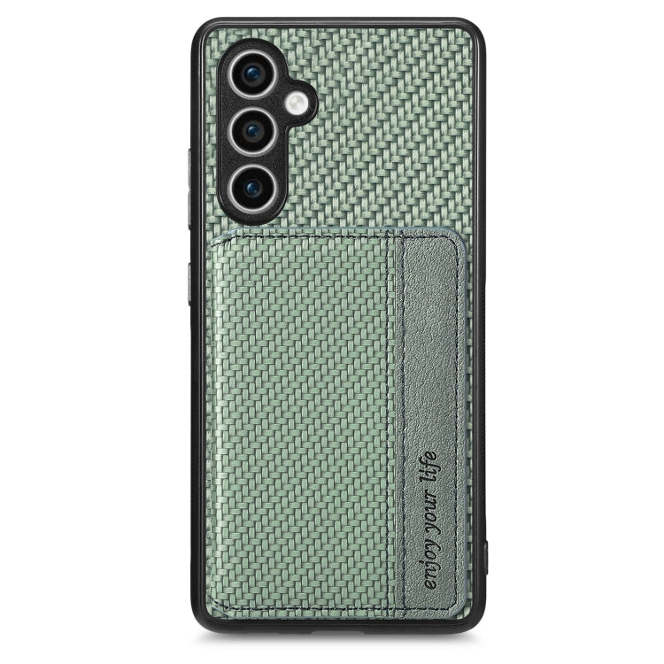 Carbon Fiber Magnetic Card Wallet RFID Blocking Phone Case, For Samsung Galaxy S25 Edge 5G�������...