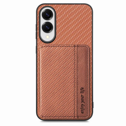 Carbon Fiber Magnetic Card Wallet RFID Blocking Phone Case, For Samsung Galaxy S25 Edge 5G�������...