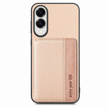 Carbon Fiber Magnetic Card Wallet RFID Blocking Phone Case, For Samsung Galaxy S25 Edge 5G�������...