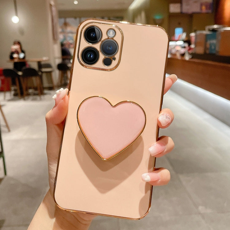 Electroplating Love Heart Holder TPU Phone Case, For iPhone 16 Pro Max, For iPhone 16 Pro��������...