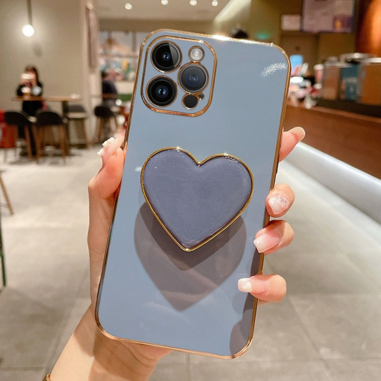 Electroplating Love Heart Holder TPU Phone Case, For iPhone 16 Pro Max, For iPhone 16 Pro��������...
