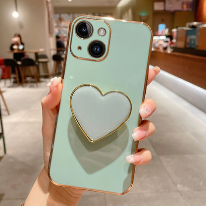 Electroplating Love Heart Holder TPU Phone Case, For iPhone 16 Pro Max, For iPhone 16 Pro��������...