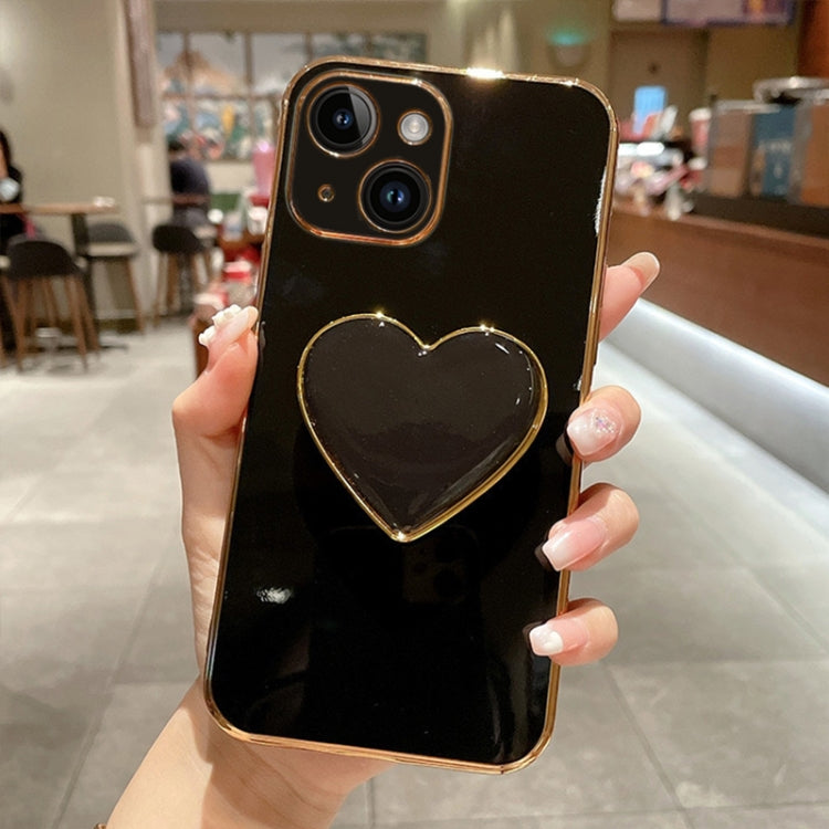 Electroplating Love Heart Holder TPU Phone Case, For iPhone 16 Pro Max, For iPhone 16 Pro��������...