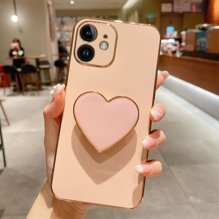 Electroplating Love Heart Holder TPU Phone Case, For iPhone 12, For iPhone 12 Pro Max������������...