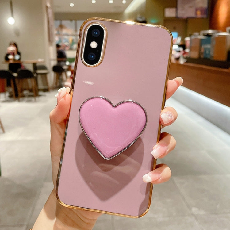 Electroplating Love Heart Holder TPU Phone Case, For iPhone 12, For iPhone 12 Pro Max������������...