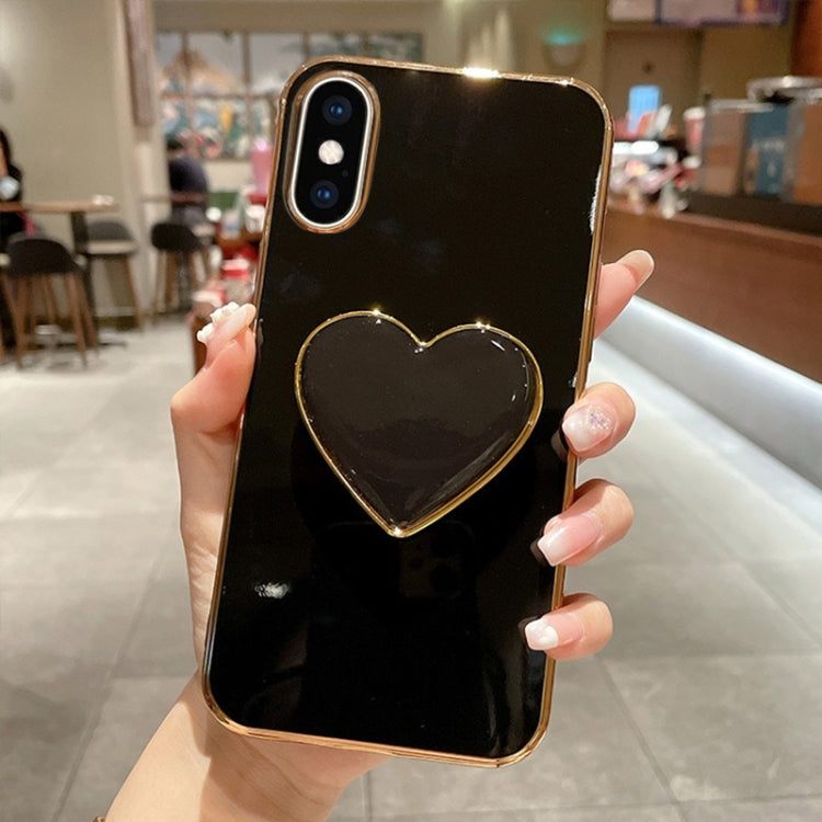 Electroplating Love Heart Holder TPU Phone Case, For iPhone 12, For iPhone 12 Pro Max������������...