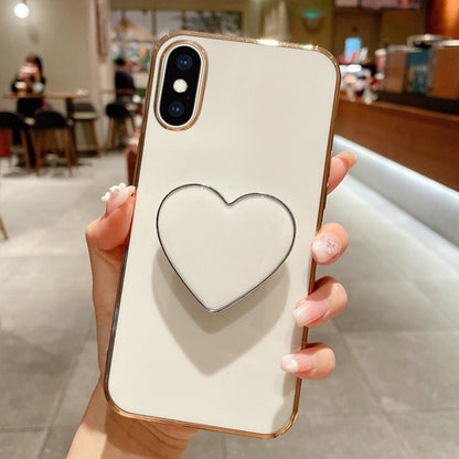 Electroplating Love Heart Holder TPU Phone Case, For iPhone 12, For iPhone 12 Pro Max������������...