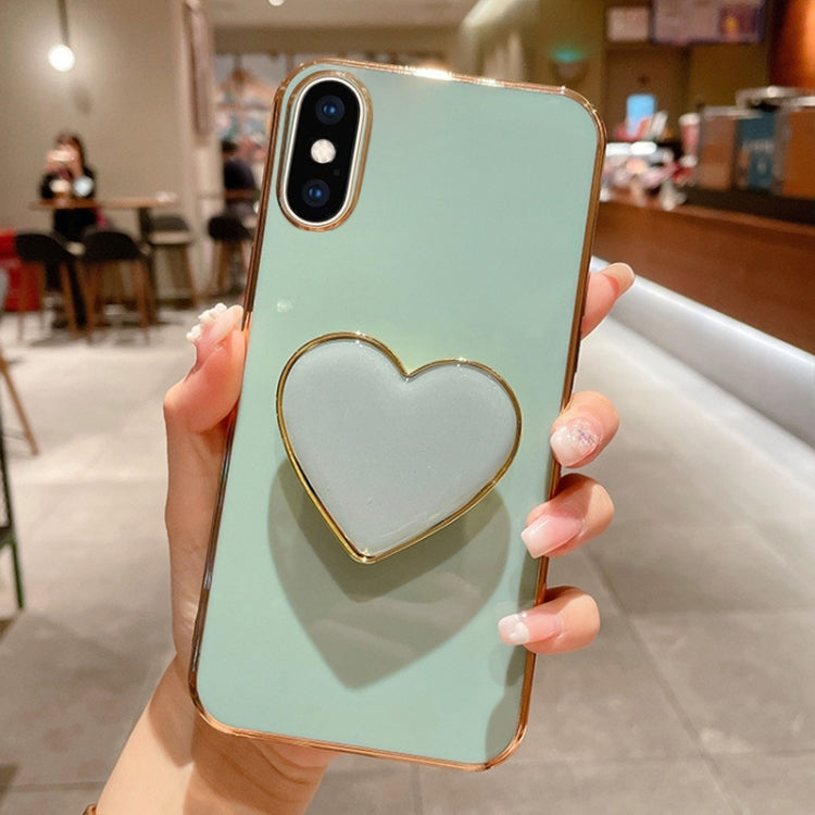 Electroplating Love Heart Holder TPU Phone Case, For iPhone 12, For iPhone 12 Pro Max������������...